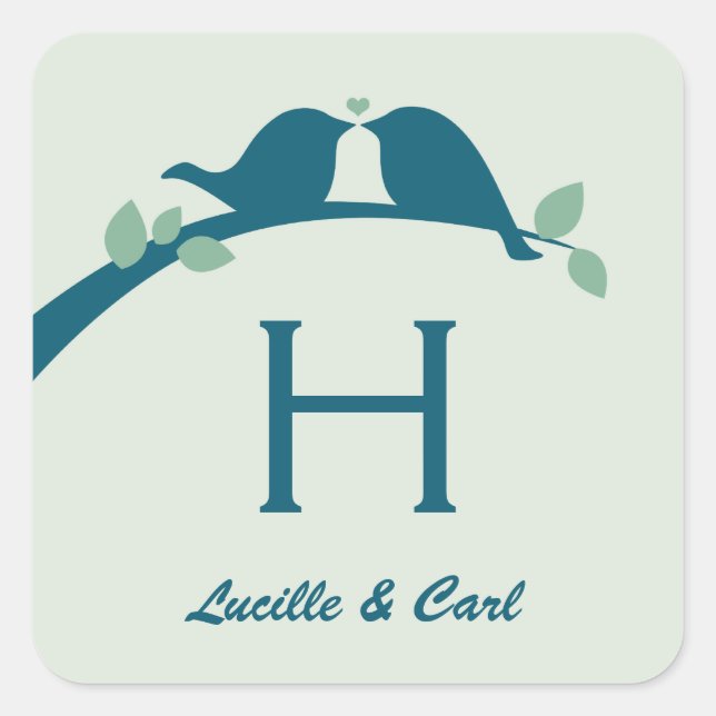 Monogram Square Sticker (Front)