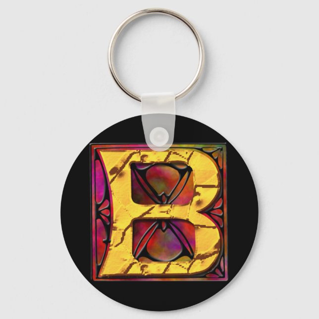 Monogram: Stainglass B Key Ring (Front)