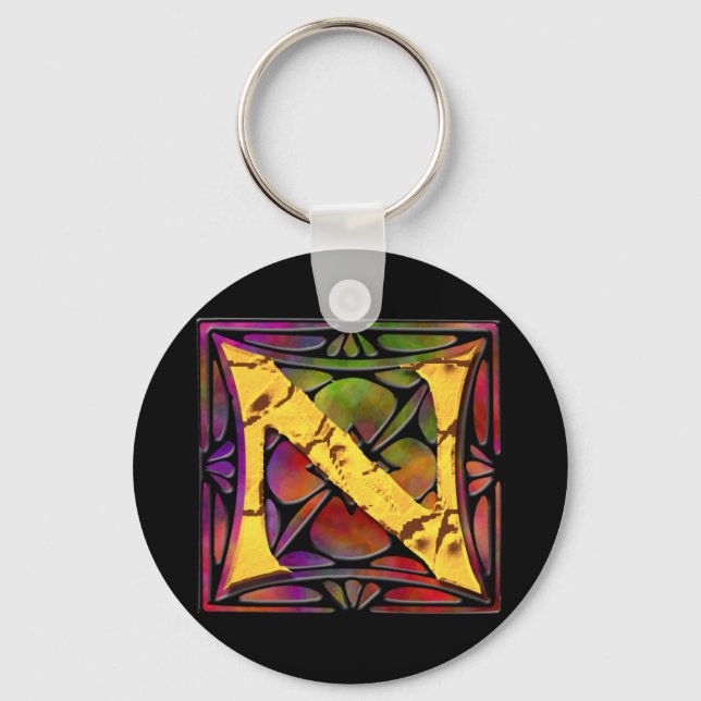 Monogram: Stainglass N Key Ring (Front)