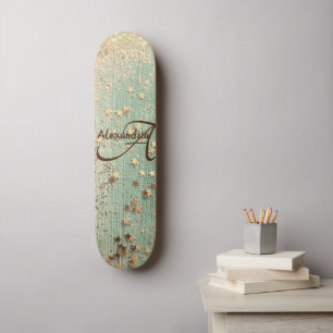 Monogram Stardust on Sea Green Skateboard