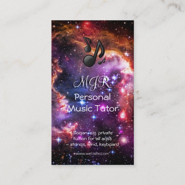 Monogram Starry Wingtip of Small Magellanic Cloud Business Card (Front)