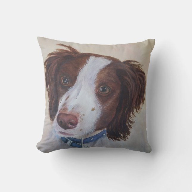 MONOGRAM STATELY AUBURN SETTER MIX CUSHION (Front)