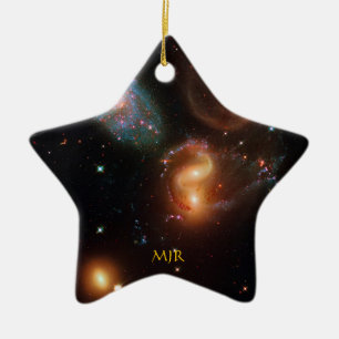 Monogram Stephans Quintet deep space star galaxies Ceramic Tree Decoration