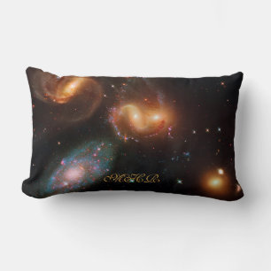 Monogram Stephans Quintet deep space star galaxies Lumbar Cushion