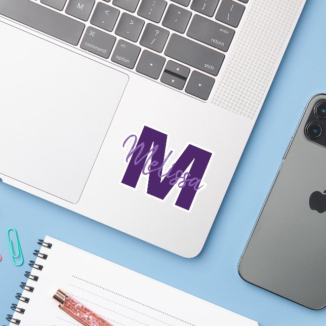 Monogram Sticker (Laptop w/ iPhone)