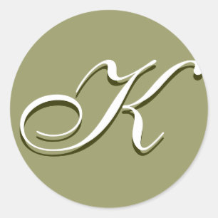 Monogram Sticker K Pale Green