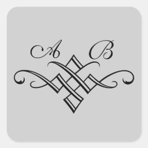 Monogram Sticker on Grey