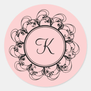 Monogram Sticker  (pink)