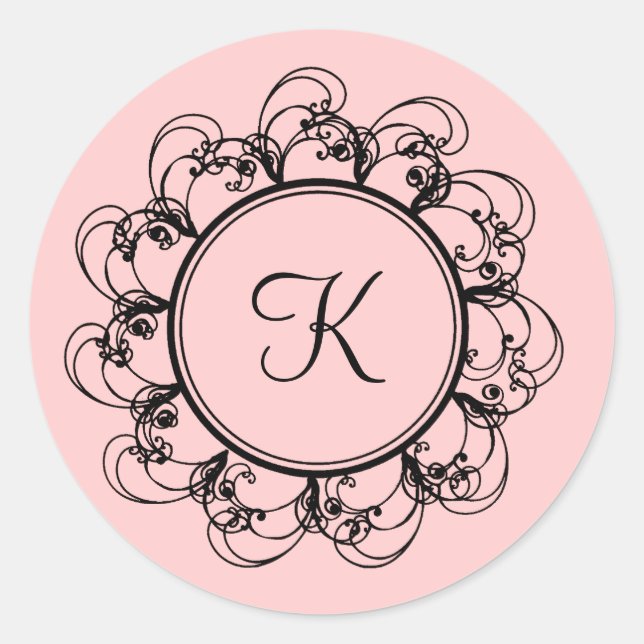Monogram Sticker  (pink) (Front)