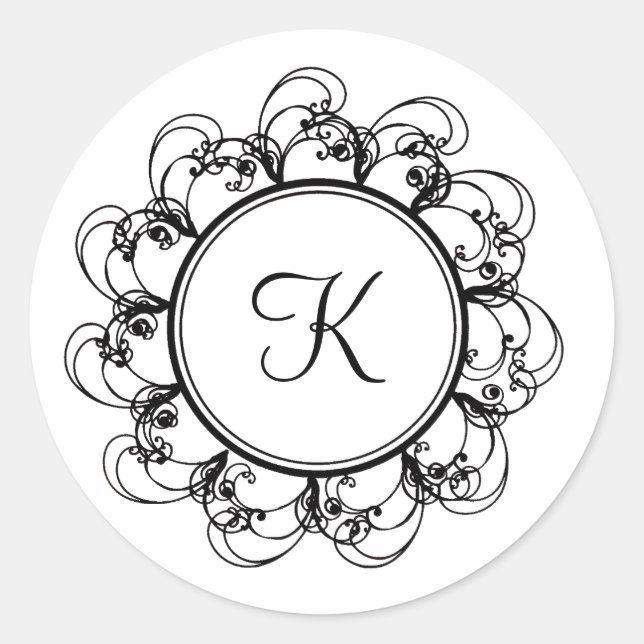 Monogram Sticker (white) (Front)
