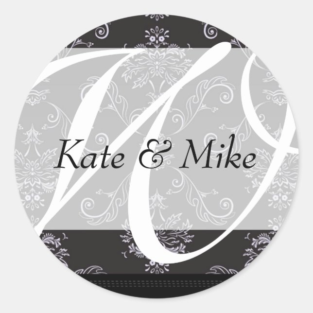 Monogram Stickers| E1 Classic Round Sticker (Front)