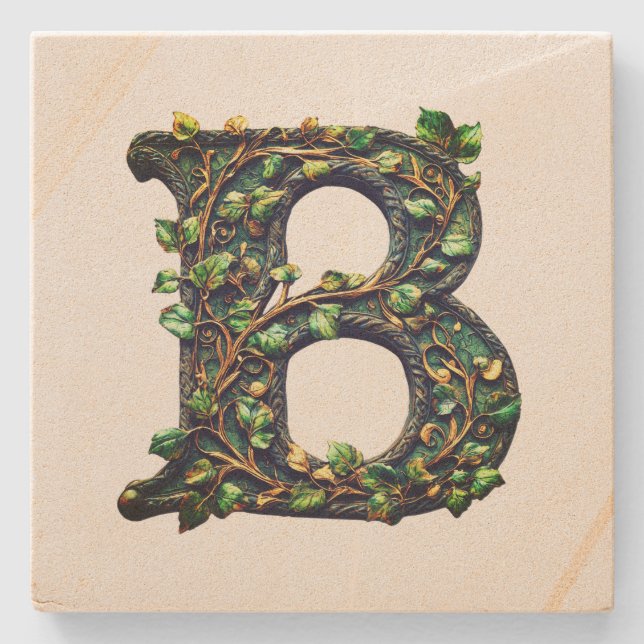 Monogram  stone coaster (Front)