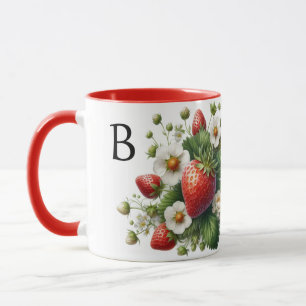 Monogram Strawberry Fruit  Combo Mug