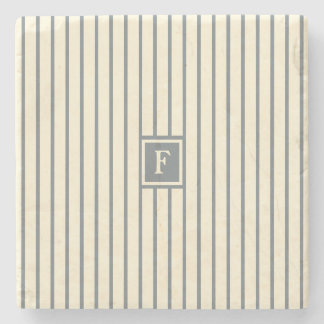 Monogram Stripe Stone Coaster