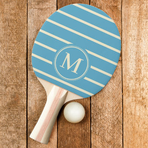 Monogram Striped Aqua Sky Colour Ping Pong Paddle