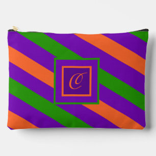 Monogram Striped Colourful & Vibrant Accessory Pouch