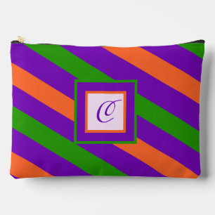 Monogram Striped Colourful & Vibrant  Accessory Pouch