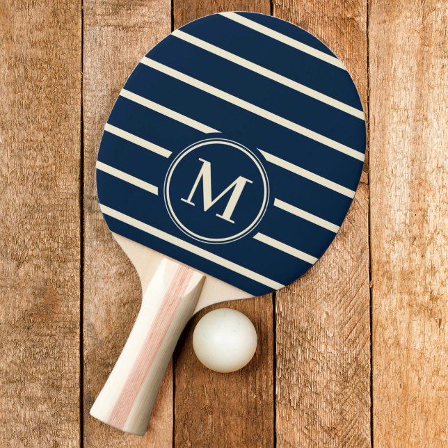 Monogram Striped Deep Sea Blue Colour  Ping Pong Paddle (Creator Uploaded)