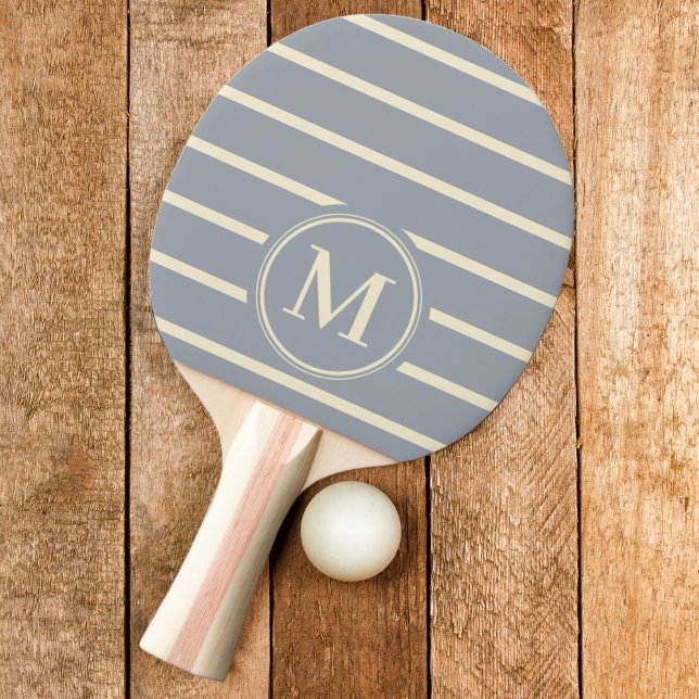 Monogram Striped Dove Grey Colour  Ping Pong Paddl Ping Pong Paddle (Creator Uploaded)