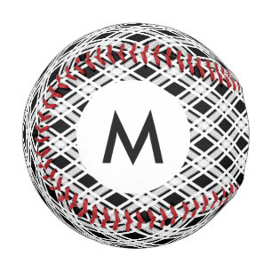 Monogram Striped Plaid Pattern Baseball
