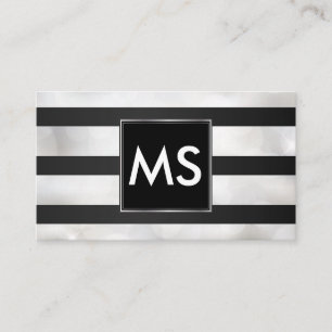 Monogram   Stripes   Bokeh Business Card