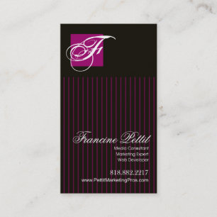 "Monogram Stripes" - Media Marketing Consultant Business Card