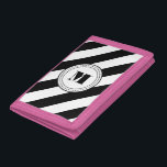 Monogram stripes wallet - diagonal<br><div class="desc">This wallet features a bold diagonal stripe pattern and can be customised with a monogram.</div>