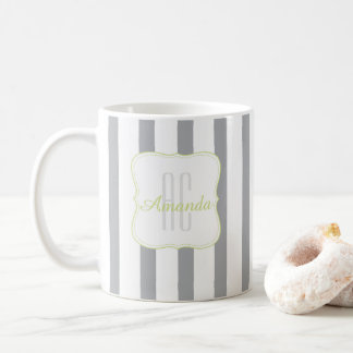 Monogram stripped coffee mug