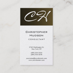 Monogram Stylish Modern Consultant Business Card