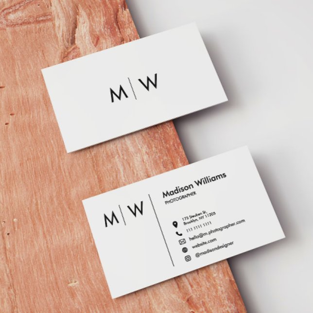 Monogram Stylish Modern Minimalist Business Card (Creator Uploaded)
