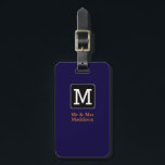 monogram / stylish Mr&Mrs aeroplane travel Luggage Tag<br><div class="desc">Flying around the world with elegance. Personalise this nice item with family name,  initial and phone number</div>