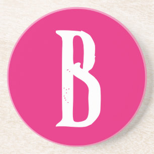 MONOGRAM STYLISH SCRIPT SANDSTONE COASTER