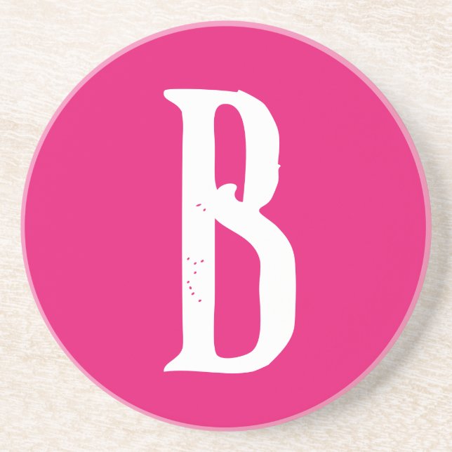 MONOGRAM STYLISH SCRIPT SANDSTONE COASTER (Front)