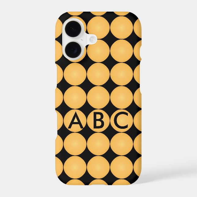 Monogram Stylish Yellow Polka Dot (Back)