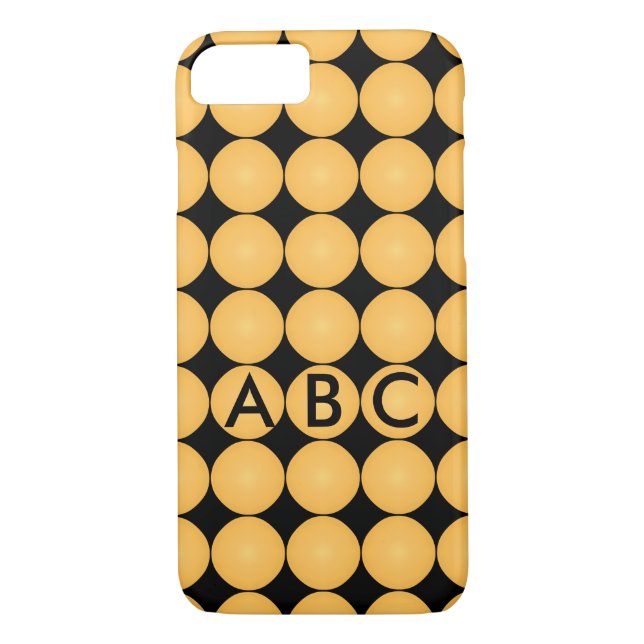 Monogram Stylish Yellow Polka Dot Case-Mate iPhone Case (Back)