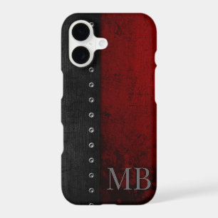 Monogram Stylistic Rustic Red Grunge