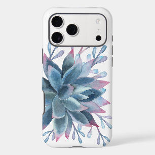 Monogram Succulent Floral Blue