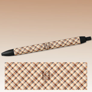 Monogram Summer-Fall Diagonal Plaid Ink Black Ink Pen