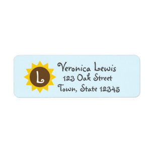 Monogram Sunflower Address Labels