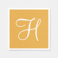 Monogram Sunflower Classy Colourful Paper Napkins