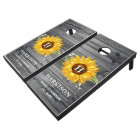 Monogram Sunflower Wood Boards Rustic Wedding
