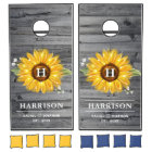 Monogram Sunflower Wood Boards Rustic Wedding