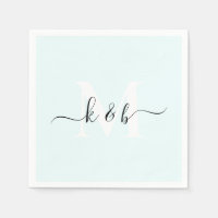 Monogram Swash Script Ice Blue Cocktail 