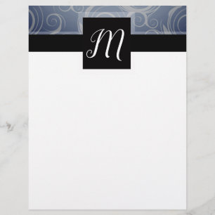 Monogram Swirls Custom Letterhead
