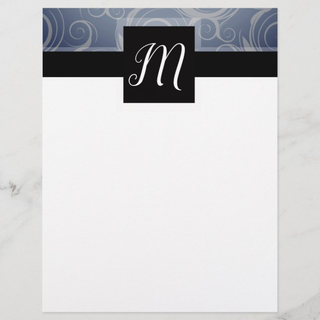 Monogram Swirls Custom Letterhead (Front)