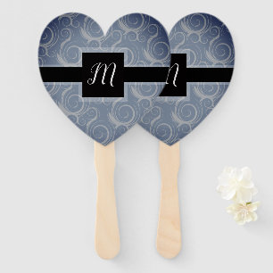Monogram Swirls wedding Favour Hand Fan