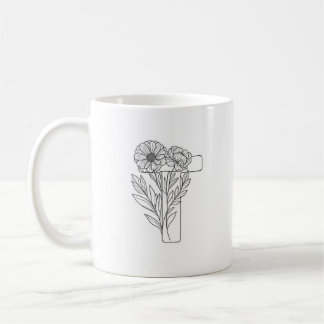 Monogram T Initial Coffee Mug