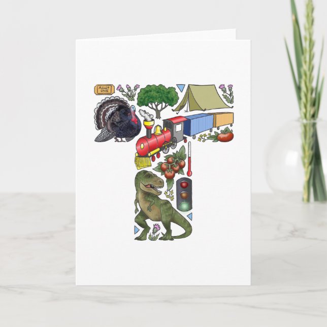 Monogram "T" note card (Front)