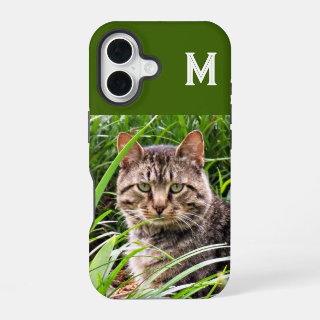 Monogram Tabby Cat Photo Phone Case (Back)