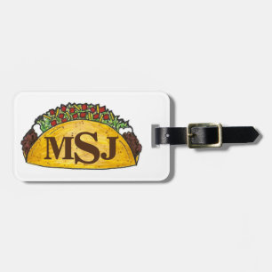 Monogram Taco Tuesday Mexican Tex Mex Food Luggage Tag